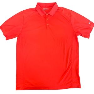 Nike Polo Shirt Dri-Fit Golf Tour Performance SS Red Orange Size Large